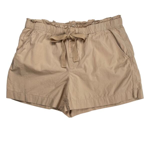 LOFT Pants - Loft Outlet Shorts Medium Tan 100% Cotton Paperbag Waist Drawstring 4" Inseam